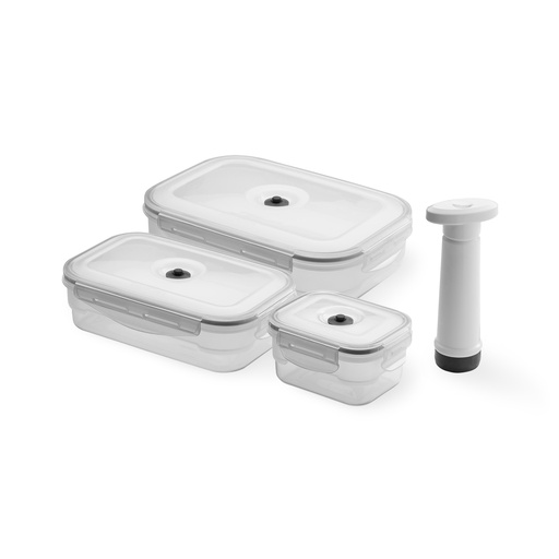 [ACC922] Aspifresh set 3 contenitori sottovuoto alimenti con pompa manuale