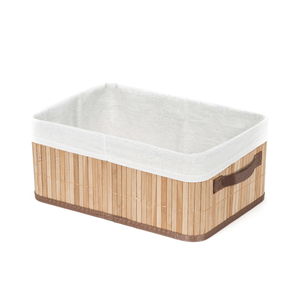 BAMBOO CESTINO RETT NATURALE 35 x 25 x H.15CM.