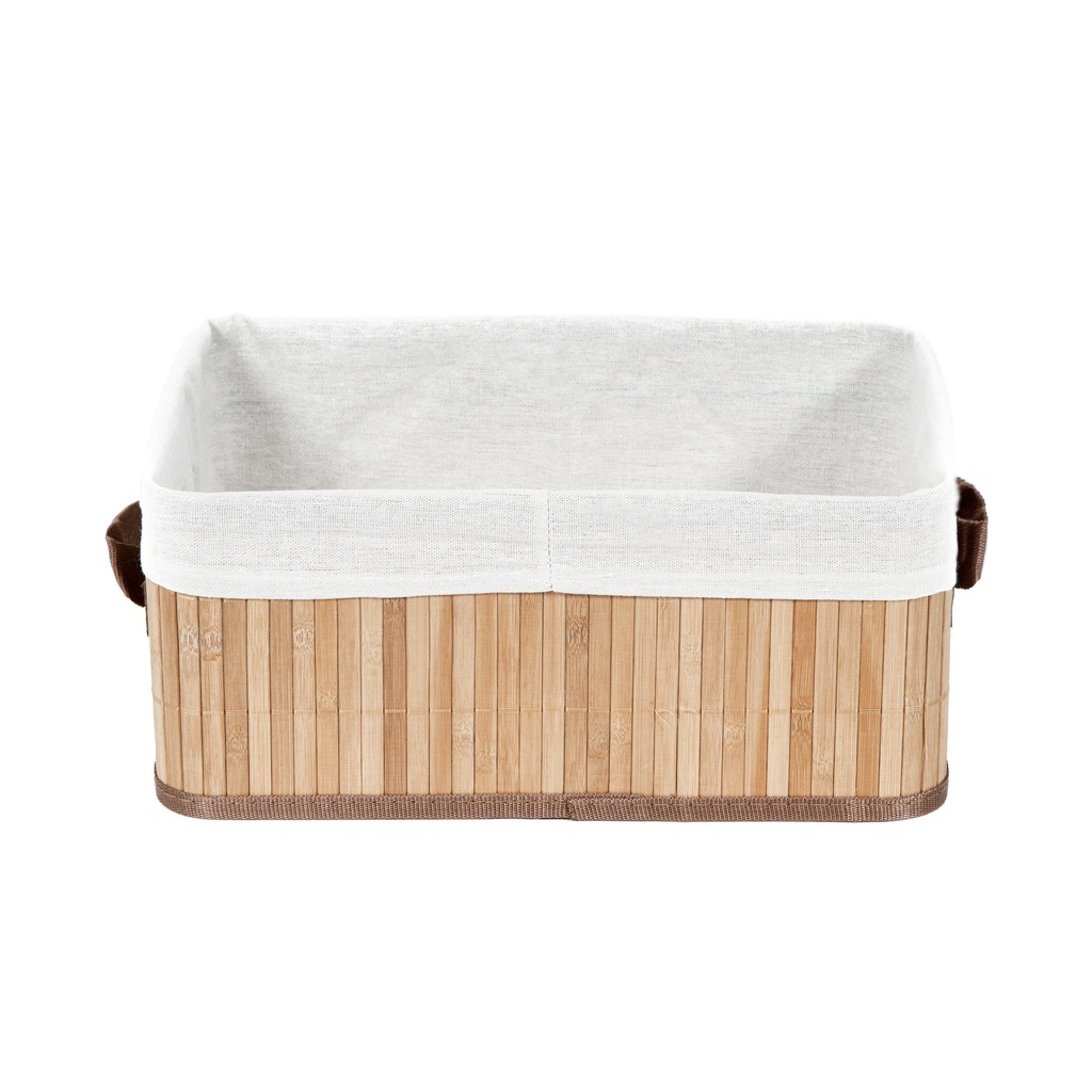 BAMBOO CESTINO RETT NATURALE 35 x 25 x H.15CM.