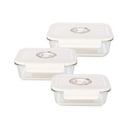 ASPIFRESH SET 3 CONTENITORI SOTTOVUOTO ALIMENTI IN VETRO CON POMPA MANUALE