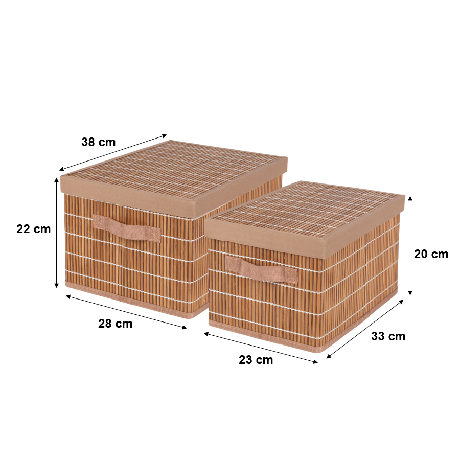 COMPACTOR SET 2 SCATOLE BAMBOO CON COPERCHIO