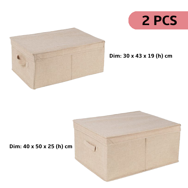 SANDY SET 2 SCATOLE PIEGHEVOLI: 30X43X19H + 40X50X25H. CM.