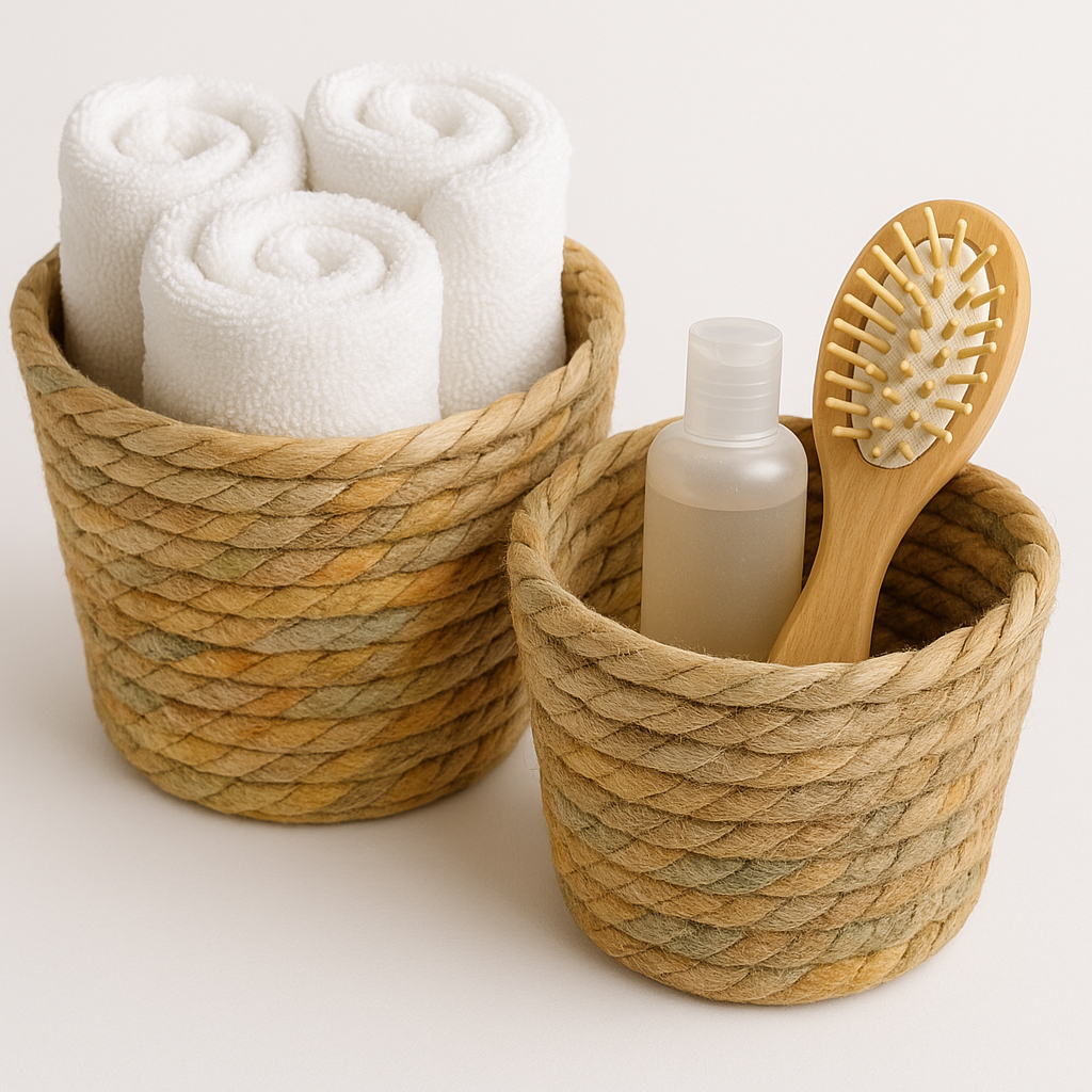 KOH SET 2 CESTINI TONDI IN SEAGRASS 16*12 / 14*11 CM.