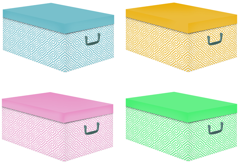 COLOR - CARDBOARD BOX - 50 X 40 X H.25 CM -  ASSOR