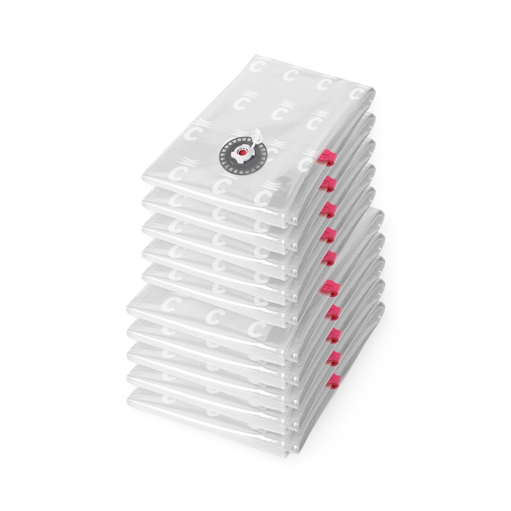 COMPACTOR SET 10 VACUUM BAGS. 5xMEDIUM (50X90CM) + 5xLARGE (80X100CM)