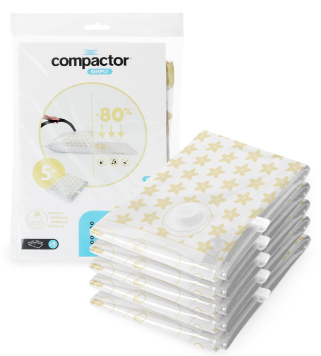 COMPACTOR SET OF 5 VANILLA SCENTED COMPRESSION BAG  - 70 X 100 CM.
