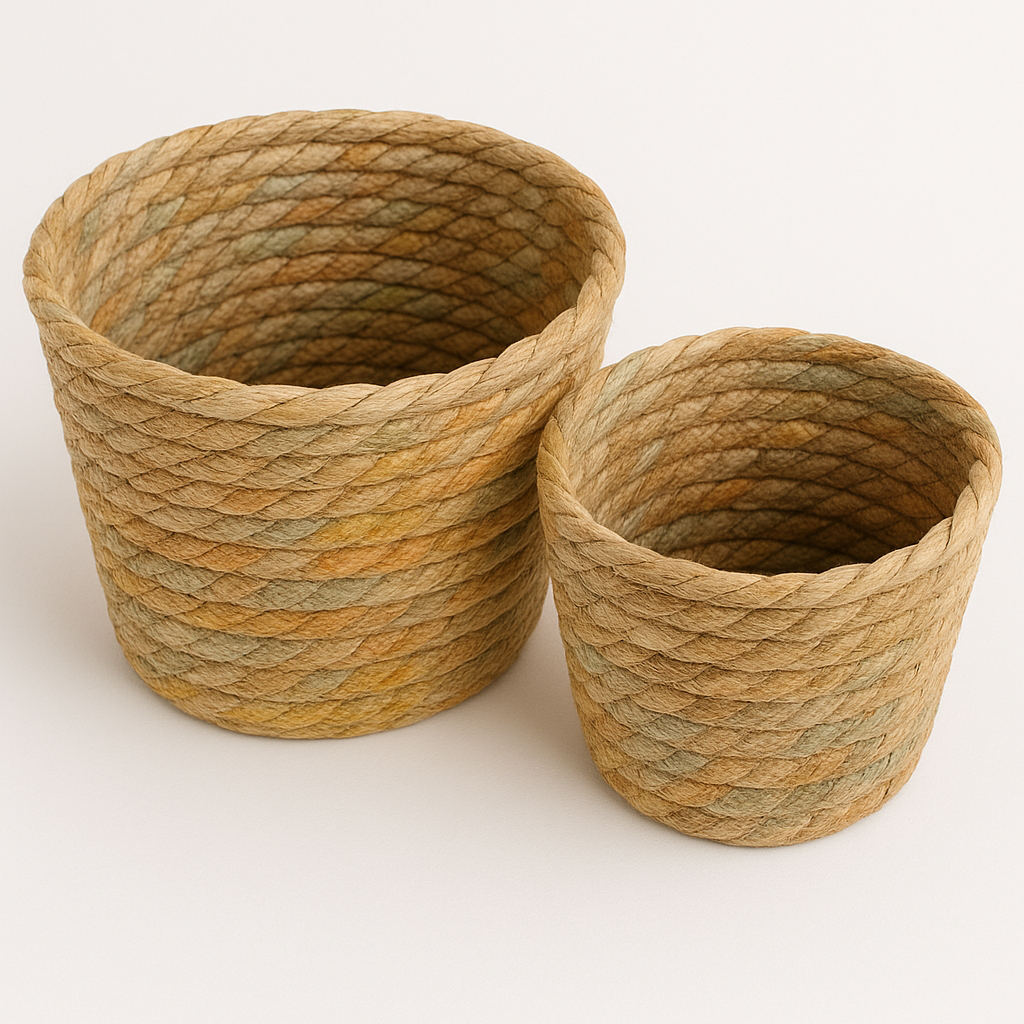 KOH SET 2 ROUND SEAGRASS BASKETS  16*12 /14*11 CM.