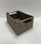 STAN TAUPE BASKET S WITH METAL HANDLES 25X17X10H. CM.