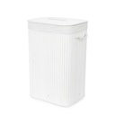 BAMBOO WHITE RECT. FOLDABLE LAUNDRY BASKET