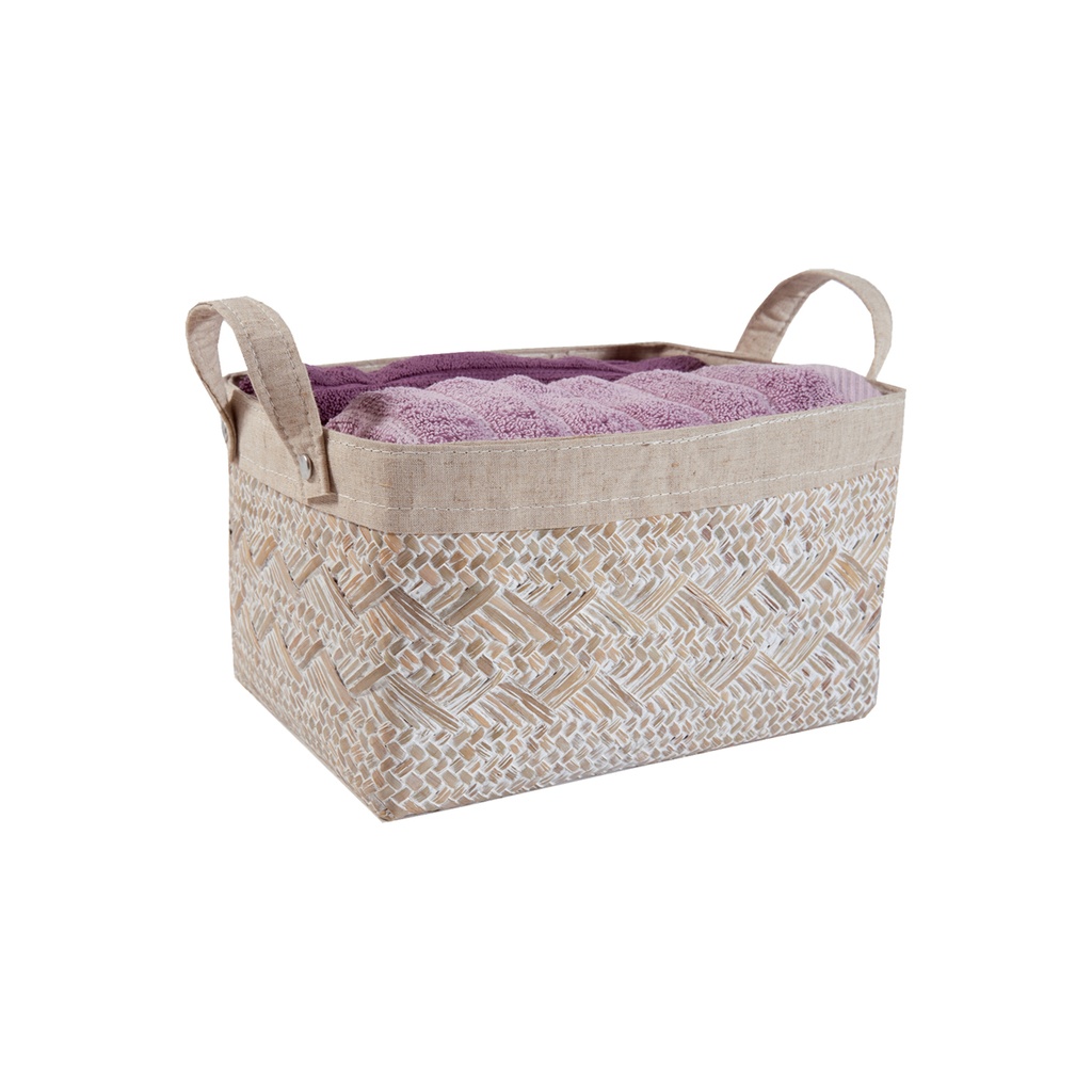 CESTO IN GIUNCO SBIANCATO 