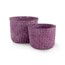 MIKA SET 2 FUKSIA ROUND BASKETS 16*12 / 14*11 CM