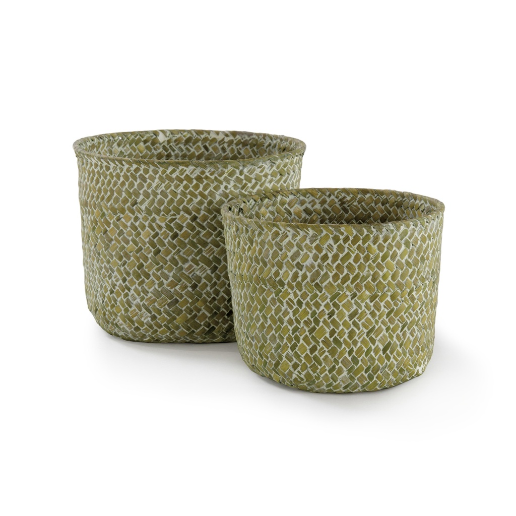 MIKA SET 2 CESTINI VERDE 16*12 / 14*11 CM