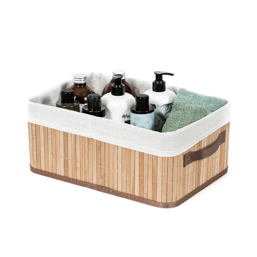[RAN5215] BAMBOO CESTINO RETT NATURALE 35 x 25 x H.15CM.