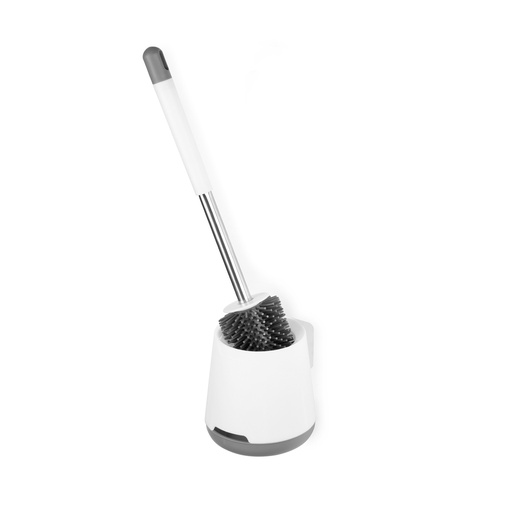 [RAN11164] RUBBER TOILET BRUSH STAND ALONE OR WALL FIXING. WHITE COLOR