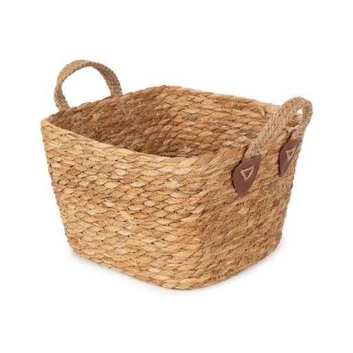 [RAN11877] KOH SQUARE BASKET WITH HANDLES  25 X 25 X 16H. CM.
