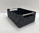 [RAN11896] STAN CESTO NERO S C/MANIGLIE IN METALLO 25X17X10H.CM.
