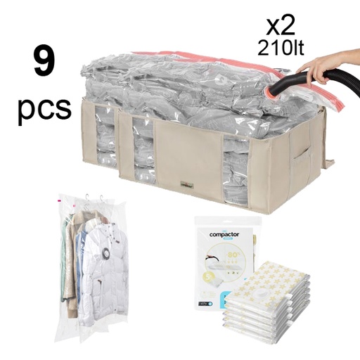 [RAN11953] COMPACTOR SET 9 PCS DUNE +  VANILLE BAGS