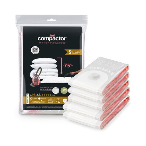 [RAN7338] COMPACTOR SET 5 VACUUM COMPRESSION BAGS:  3 M+2 L 
