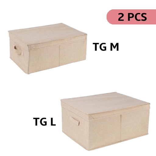 [RAN11962] SANDY SET 2 SCATOLE PIEGHEVOLI: 30X43X19H + 40X50X25H. CM.
