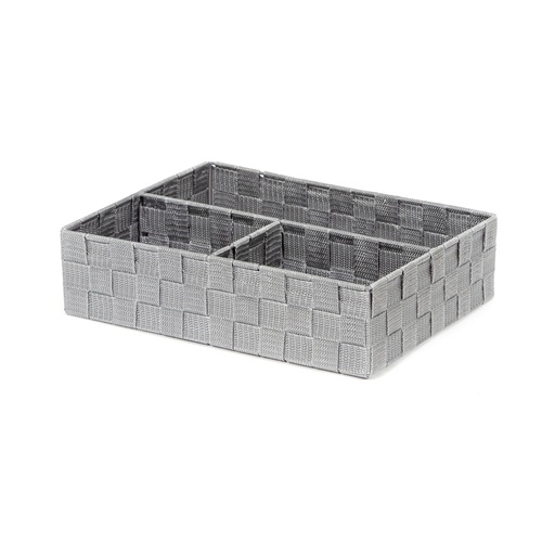 [RAN6752] TEX CESTO 3 SCOMPARTI GRIGIO
