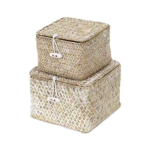 [RAN7853] TRESOR SET 2 CESTI C/COP BEIGE