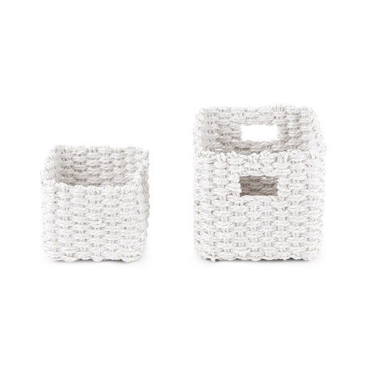 [RAN7418] LISOU SET 2 CESTINI IN CARTA COLOR BIANCO