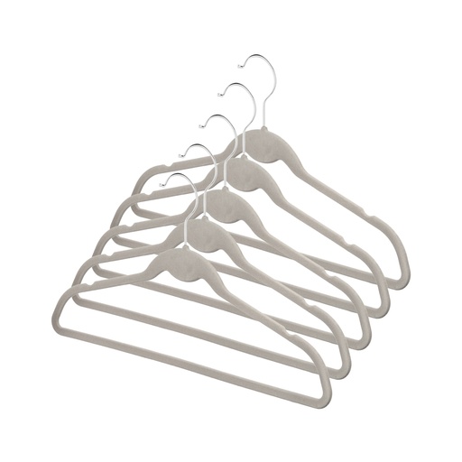 [RAN8501] VELVET -  SET5 BABY VELVET HANGERS WITH BAR