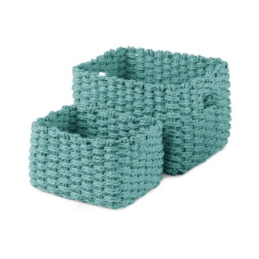 [RAN7419] LISOU SET 2 CESTINI IN CARTA COLOR ACQUA