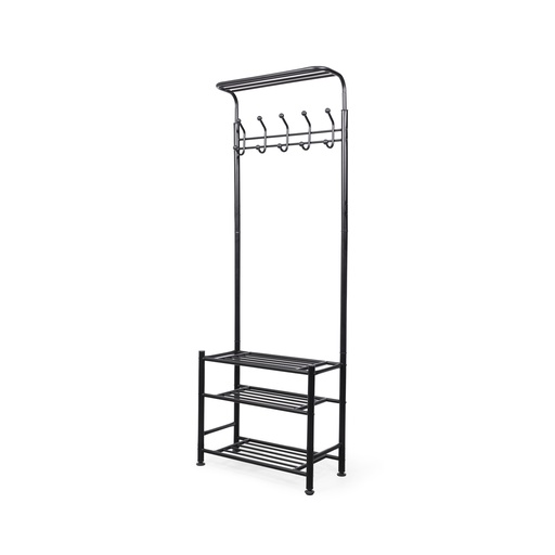 [RAN10045] WELCOME METAL COAT HANGER BLACK COLOR