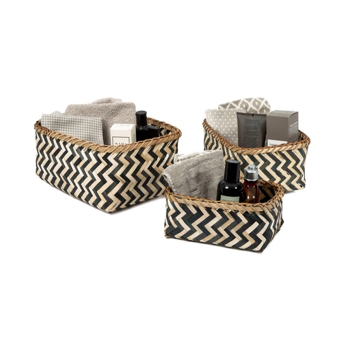 [RAN6434] ZEBRA SET 3 CESTI BAMBOO