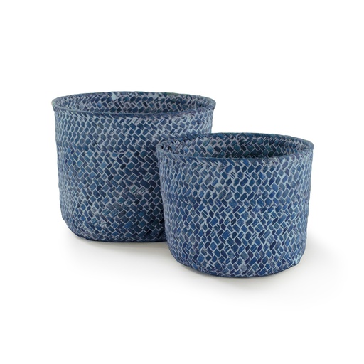 [RAN6535] MIKA SET 2 CESTINI BLU 16*12 / 14*11 CM