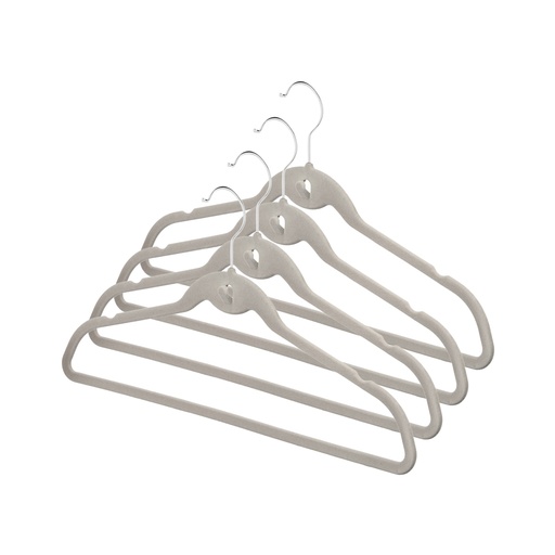[RAN8500] VELVET - SET 4 VELVET HANGERS WITH BAR AND SAVE SPACE HOOK